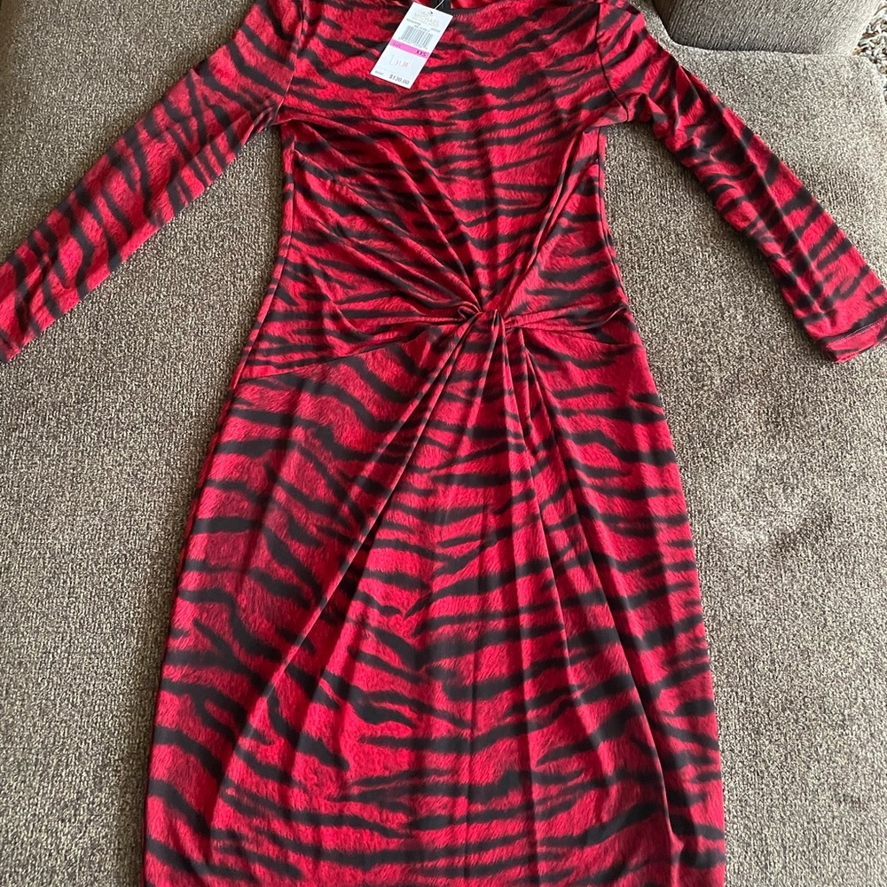 Michael Kors Black and Red Zebra print Dress